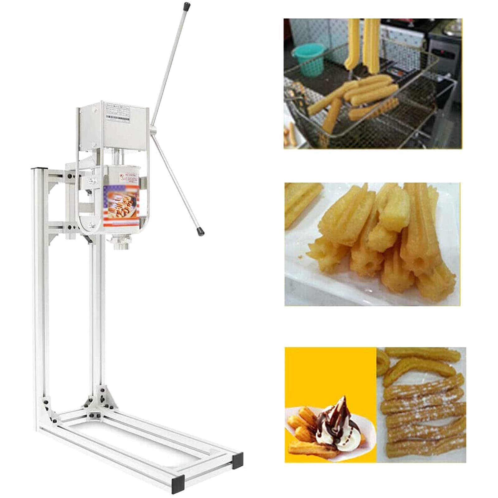 Amazon.co.jp: ヘビーデューティー手動チュロスマシン、5ノズルの3L